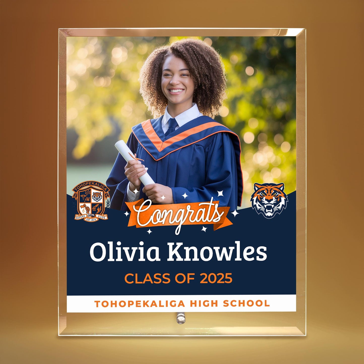 Tohopekaliga High School Glass Plaque Design 6