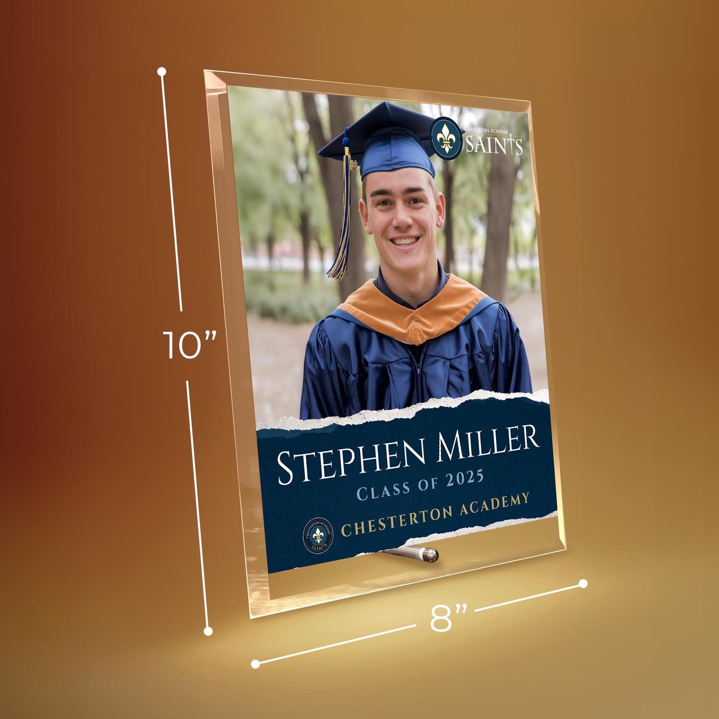 Chesterton Academy of Orlando Glass Plaque Design 3