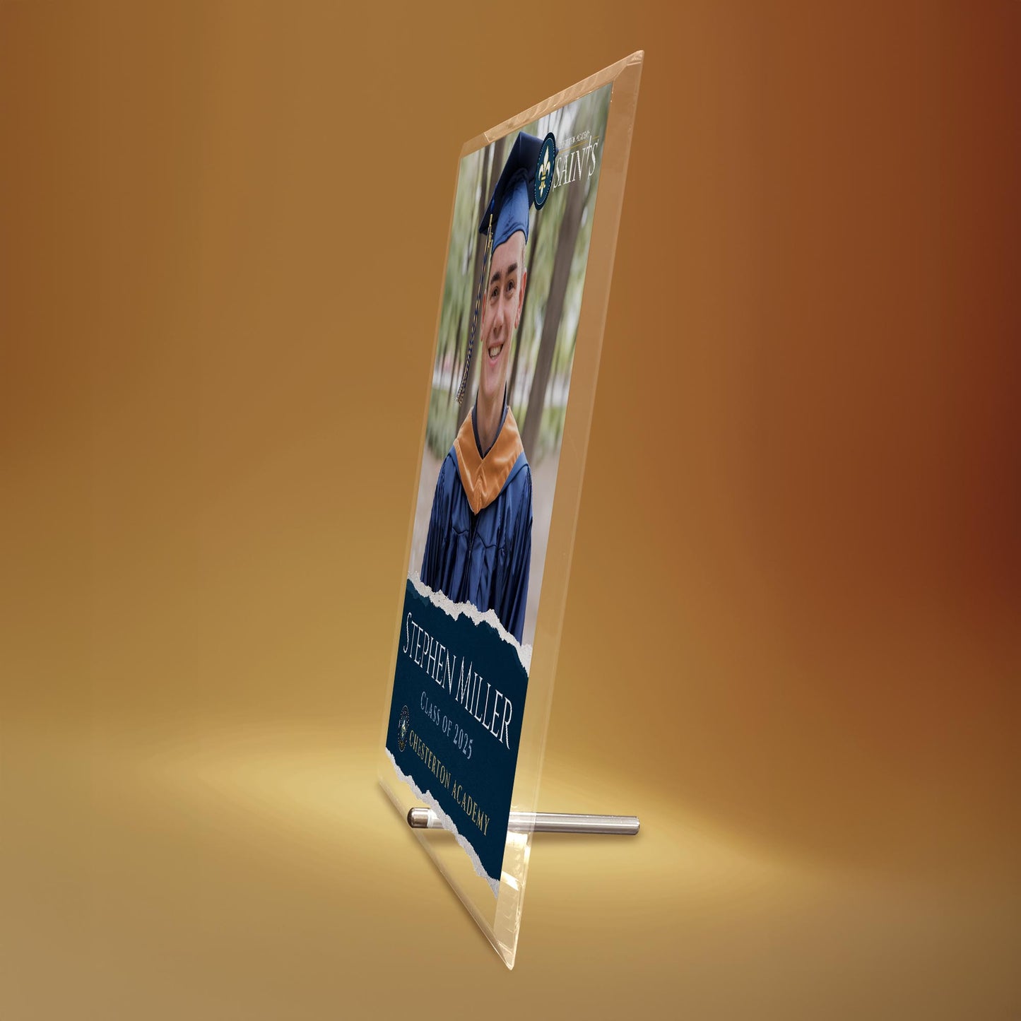 Chesterton Academy of Orlando Glass Plaque Design 3