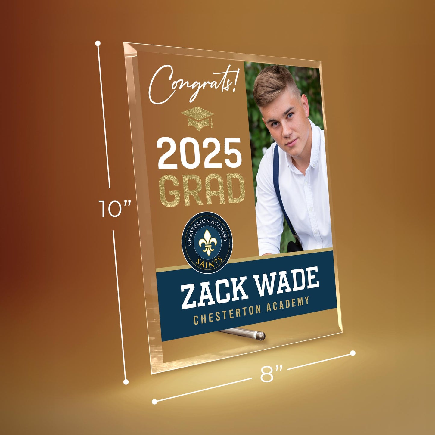 Chesterton Academy of Orlando Glass Plaque Design 4