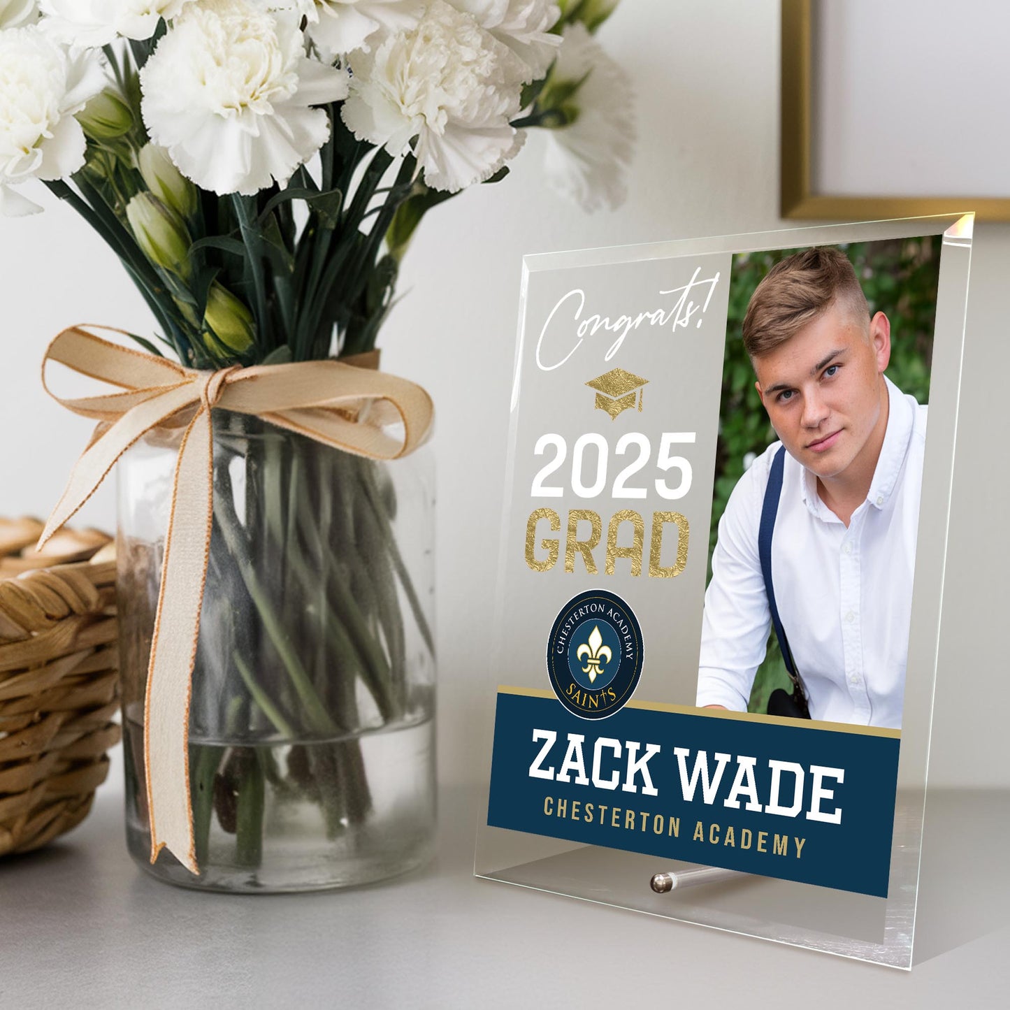 Chesterton Academy of Orlando Glass Plaque Design 4