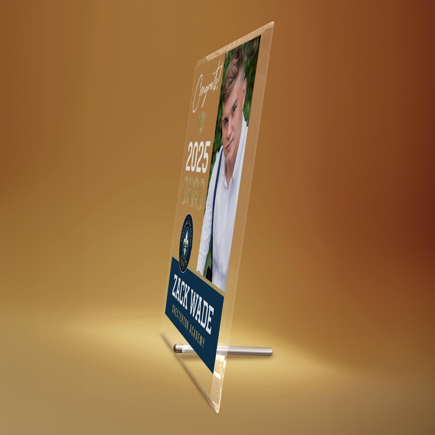 Chesterton Academy of Orlando Glass Plaque Design 4