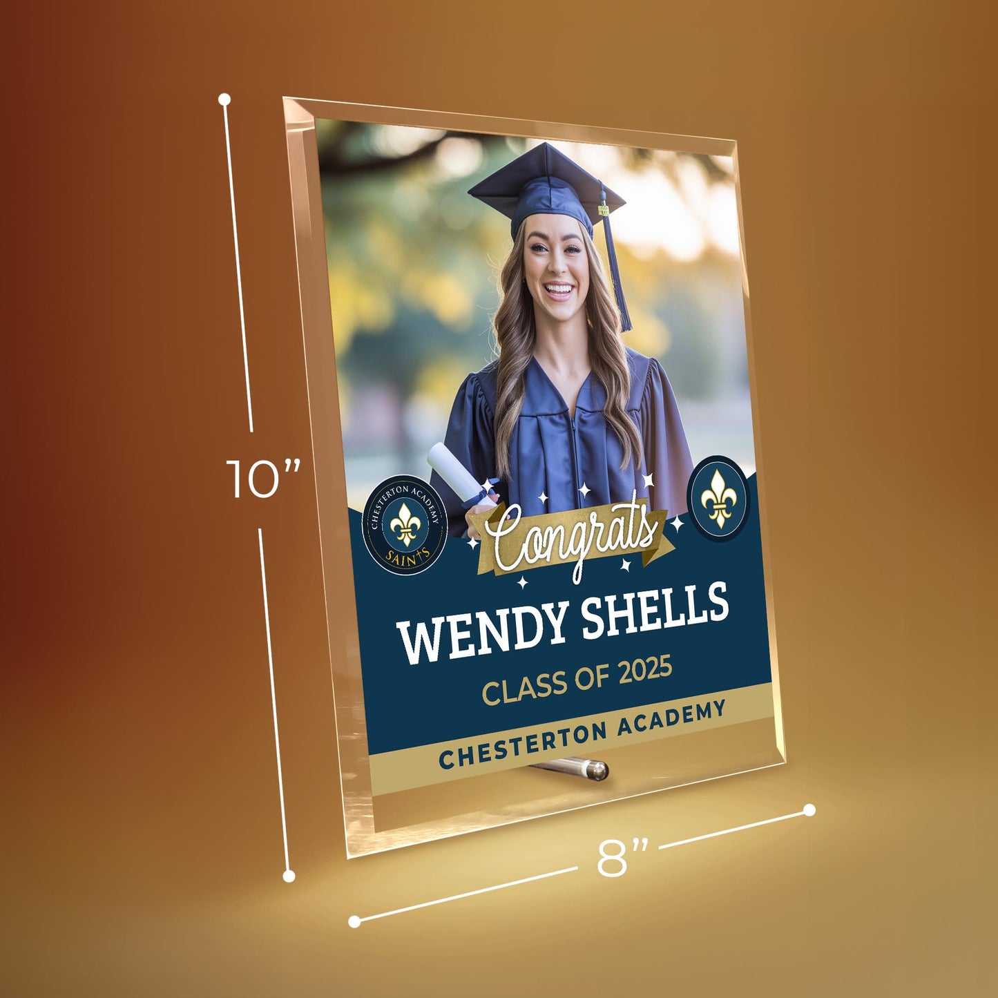 Chesterton Academy of Orlando Glass Plaque Design 6