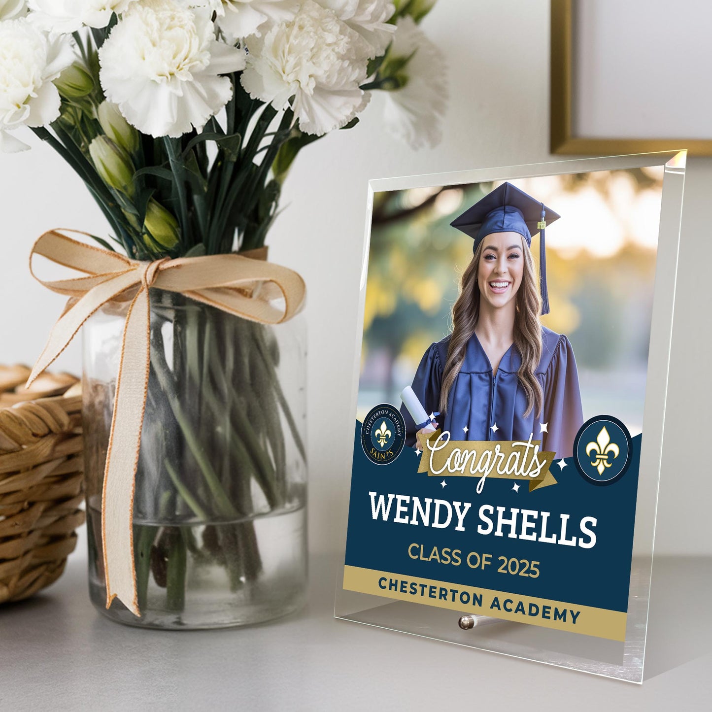 Chesterton Academy of Orlando Glass Plaque Design 6