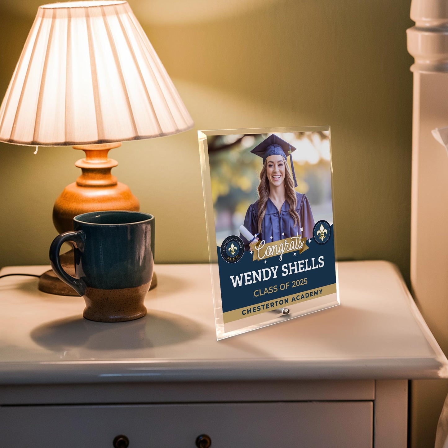 Chesterton Academy of Orlando Glass Plaque Design 6