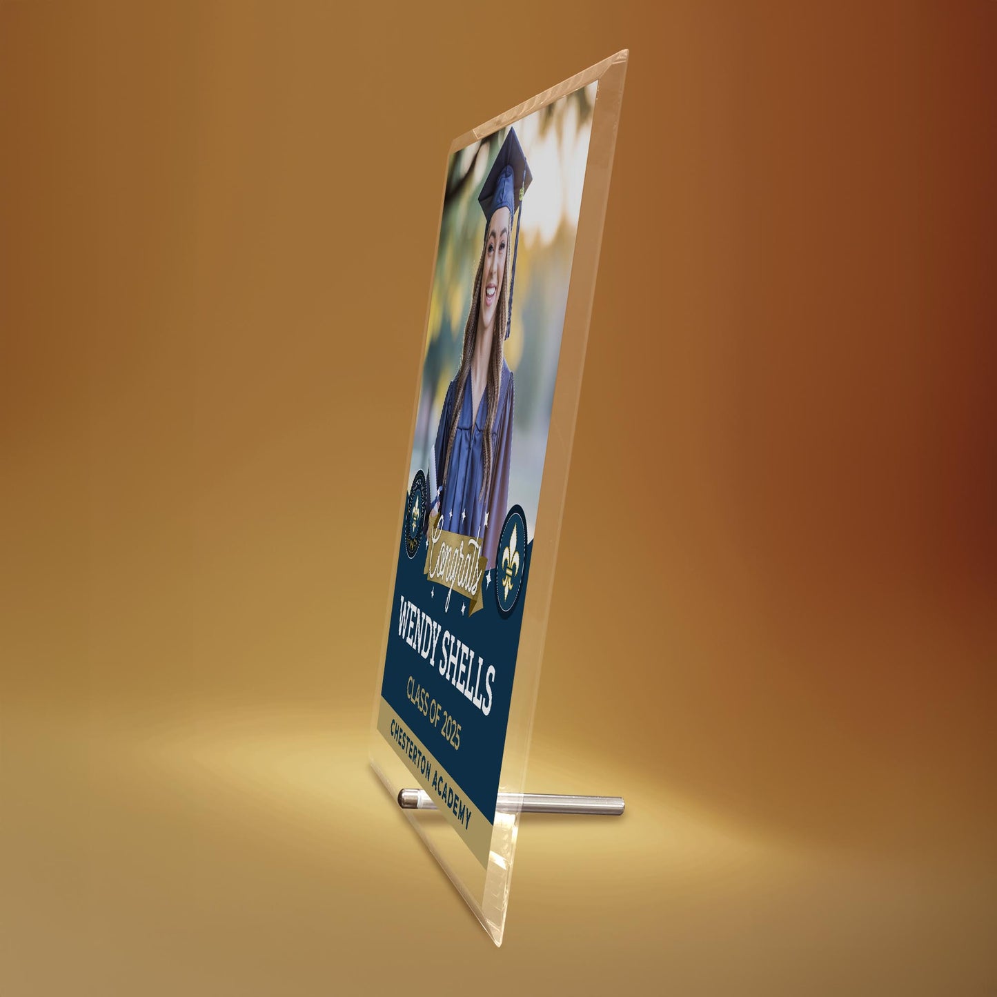 Chesterton Academy of Orlando Glass Plaque Design 6