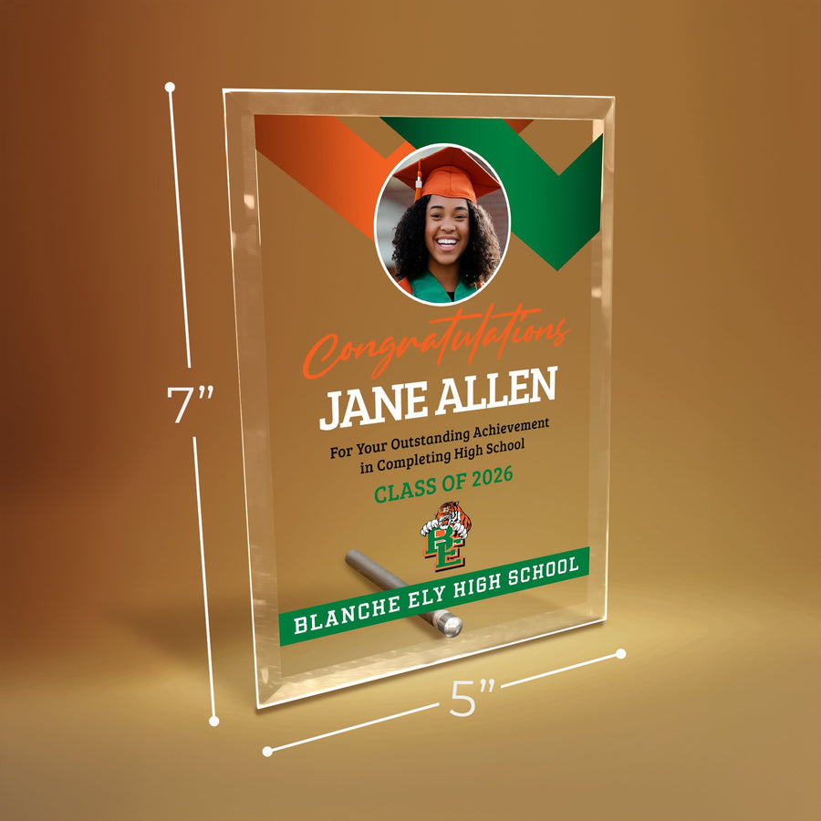 Blanche Ely High School Glass Plaque Design 1