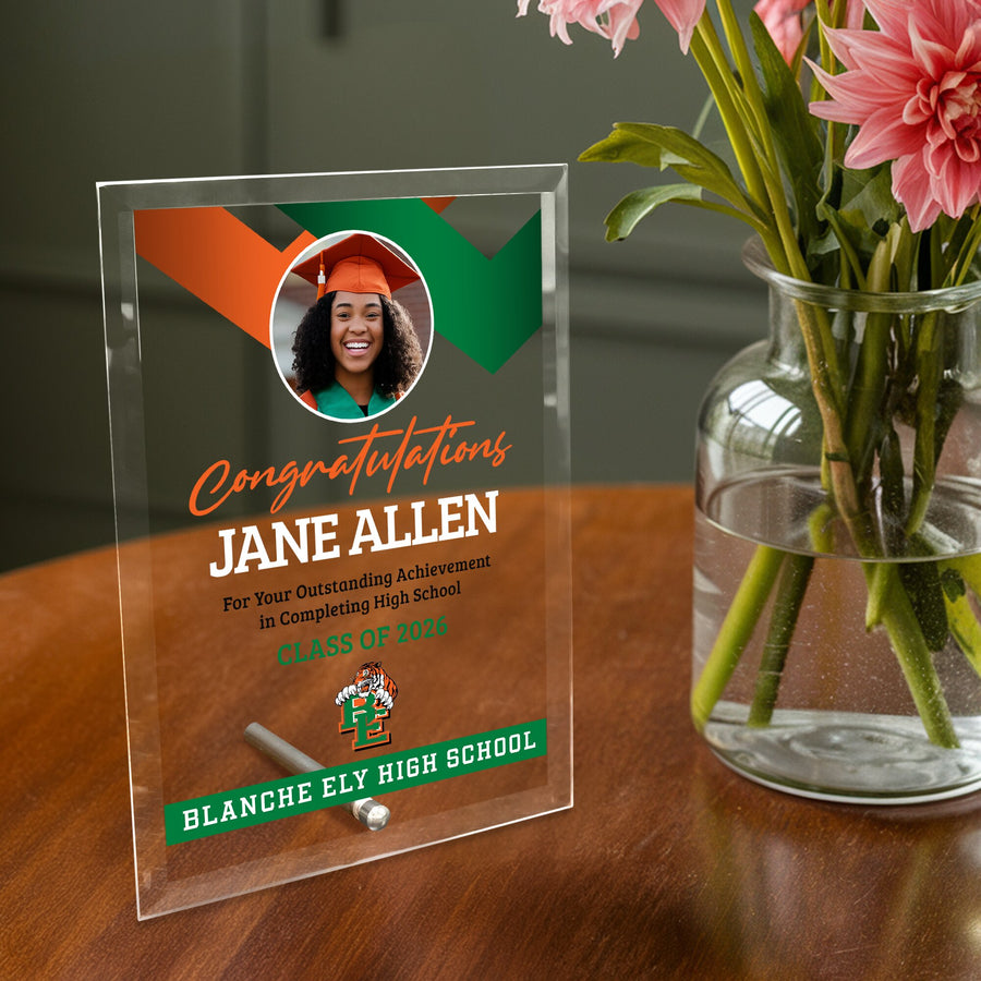 Blanche Ely High School Glass Plaque Design 1