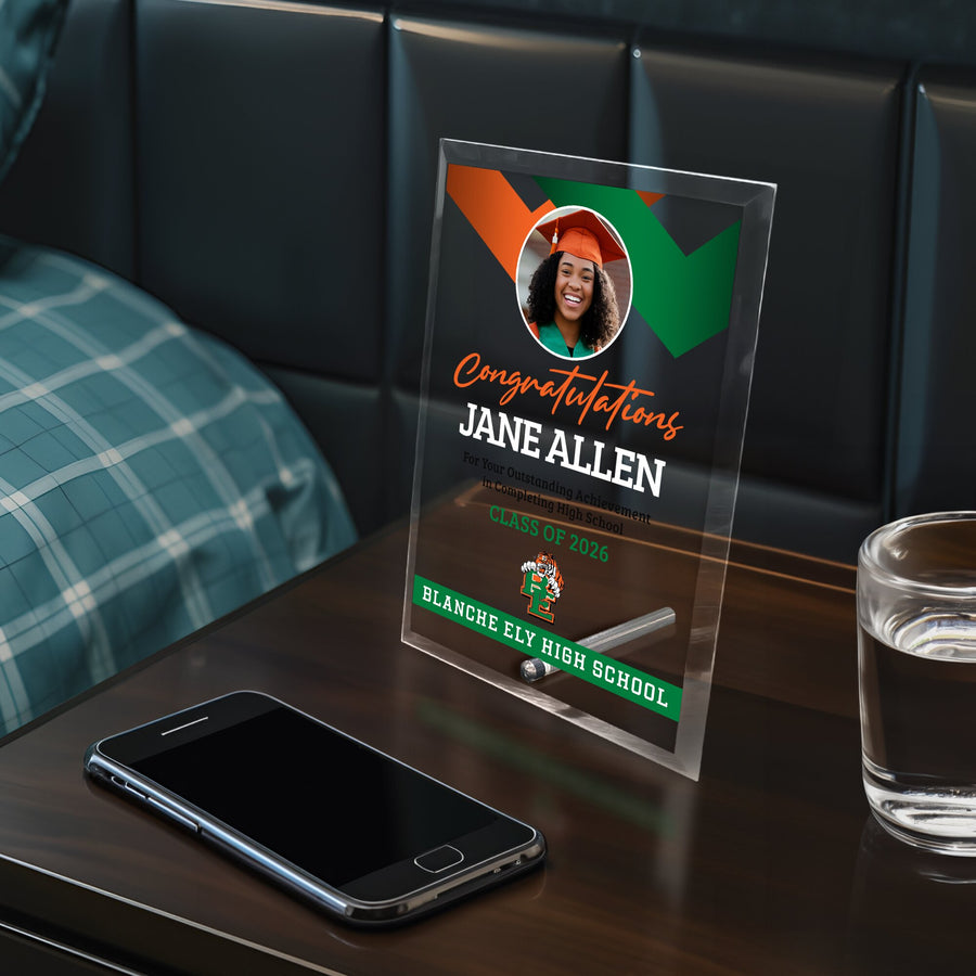 Blanche Ely High School Glass Plaque Design 1