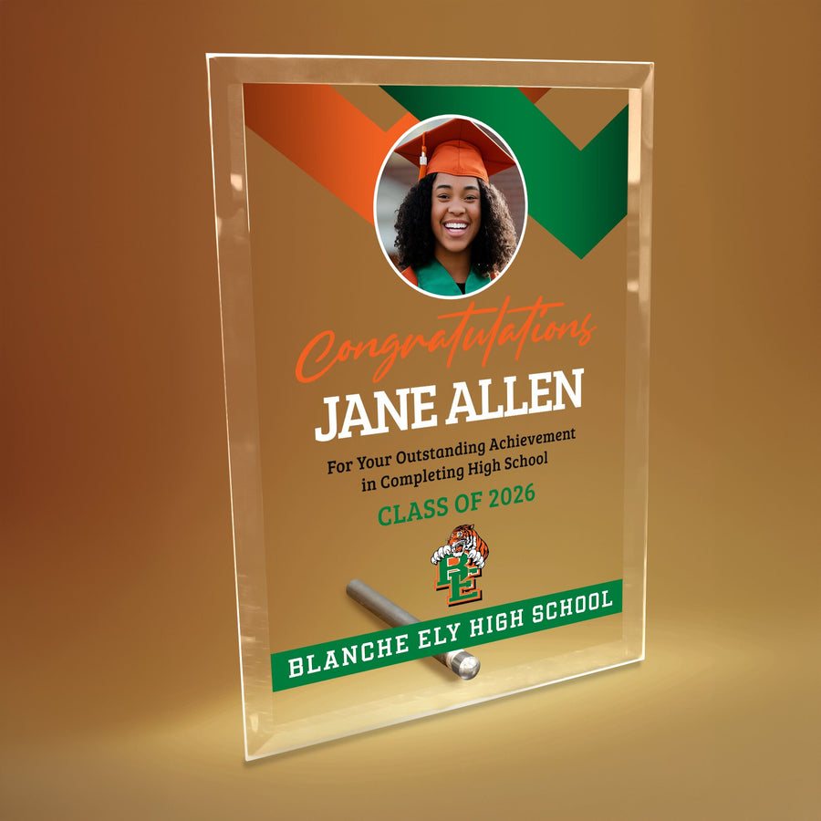 Blanche Ely High School Glass Plaque Design 1