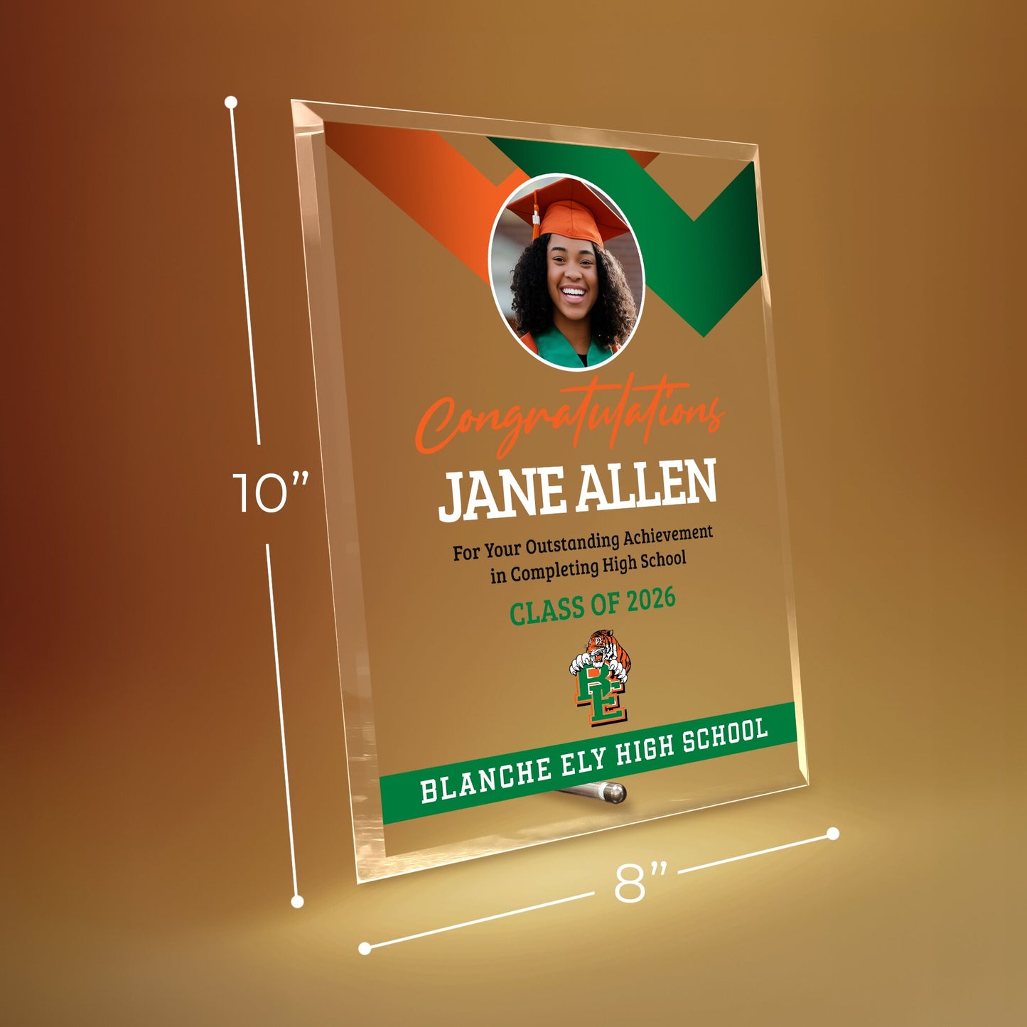 Blanche Ely High School Glass Plaque Design 1