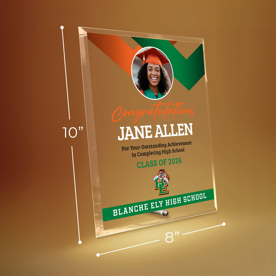 Blanche Ely High School Glass Plaque Design 1