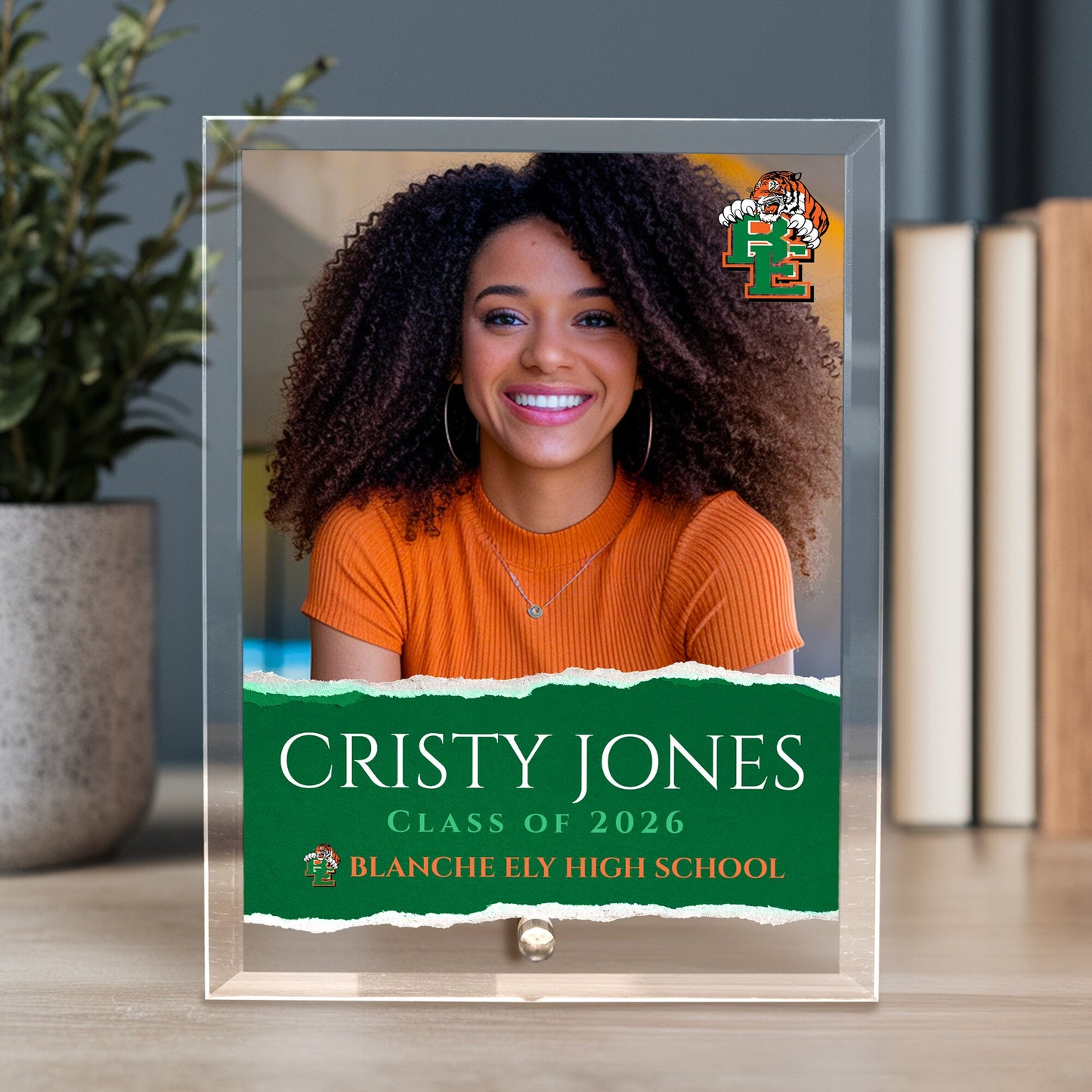 Blanche Ely High School Glass Plaque Design 3