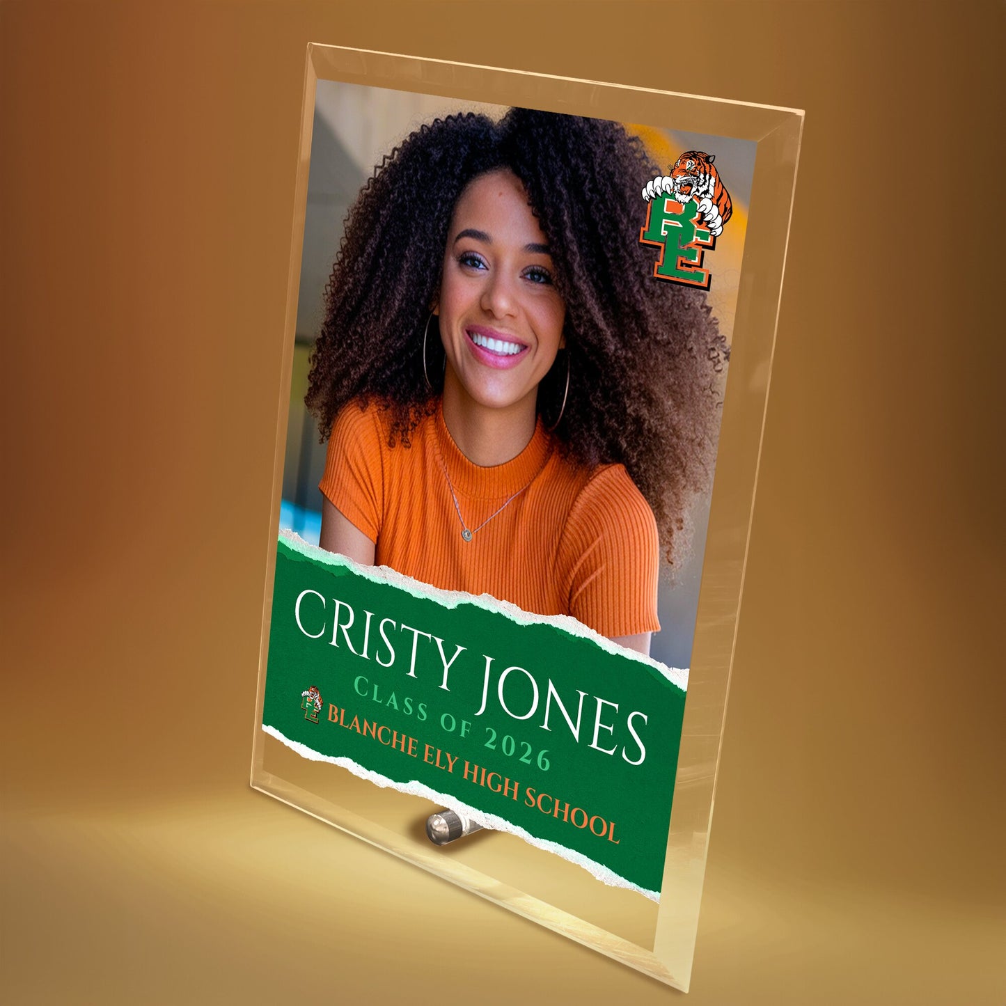 Blanche Ely High School Glass Plaque Design 3
