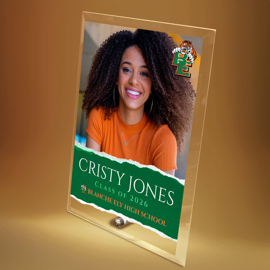Blanche Ely High School Glass Plaque Design 3
