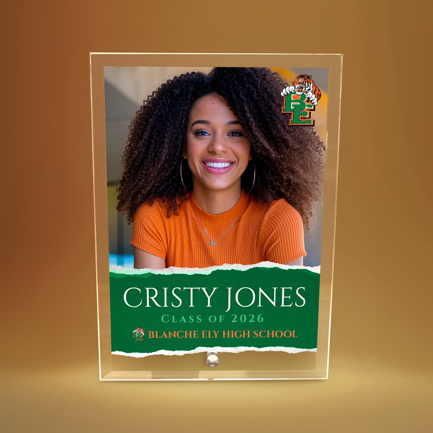 Blanche Ely High School Glass Plaque Design 3