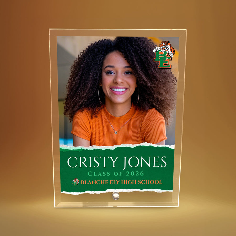 Blanche Ely High School Glass Plaque Design 3