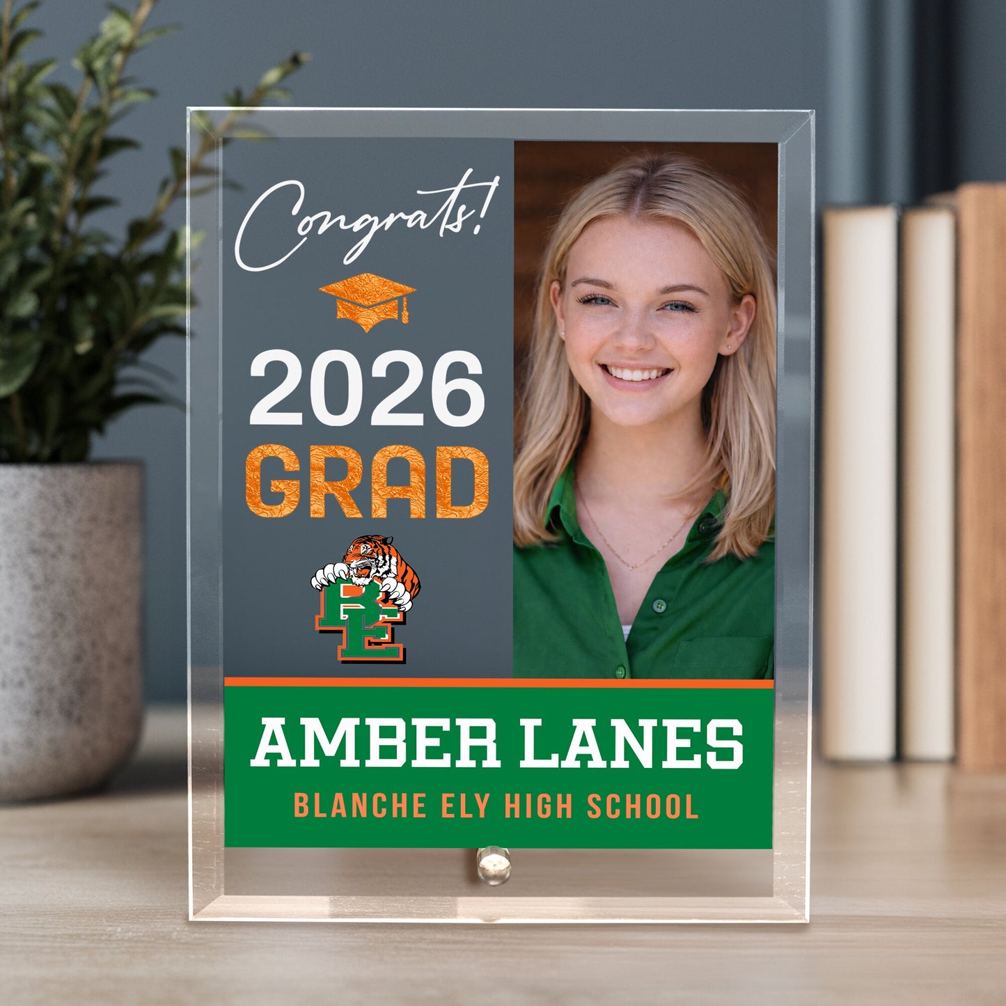 Blanche Ely High School Glass Plaque Design 4