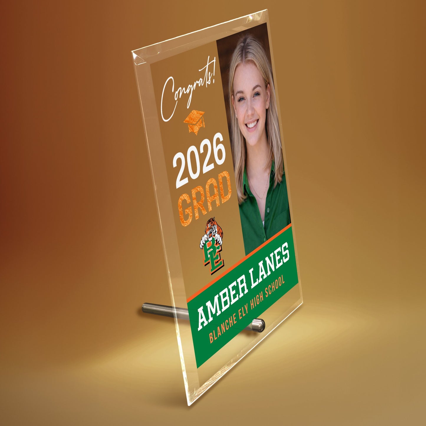 Blanche Ely High School Glass Plaque Design 4