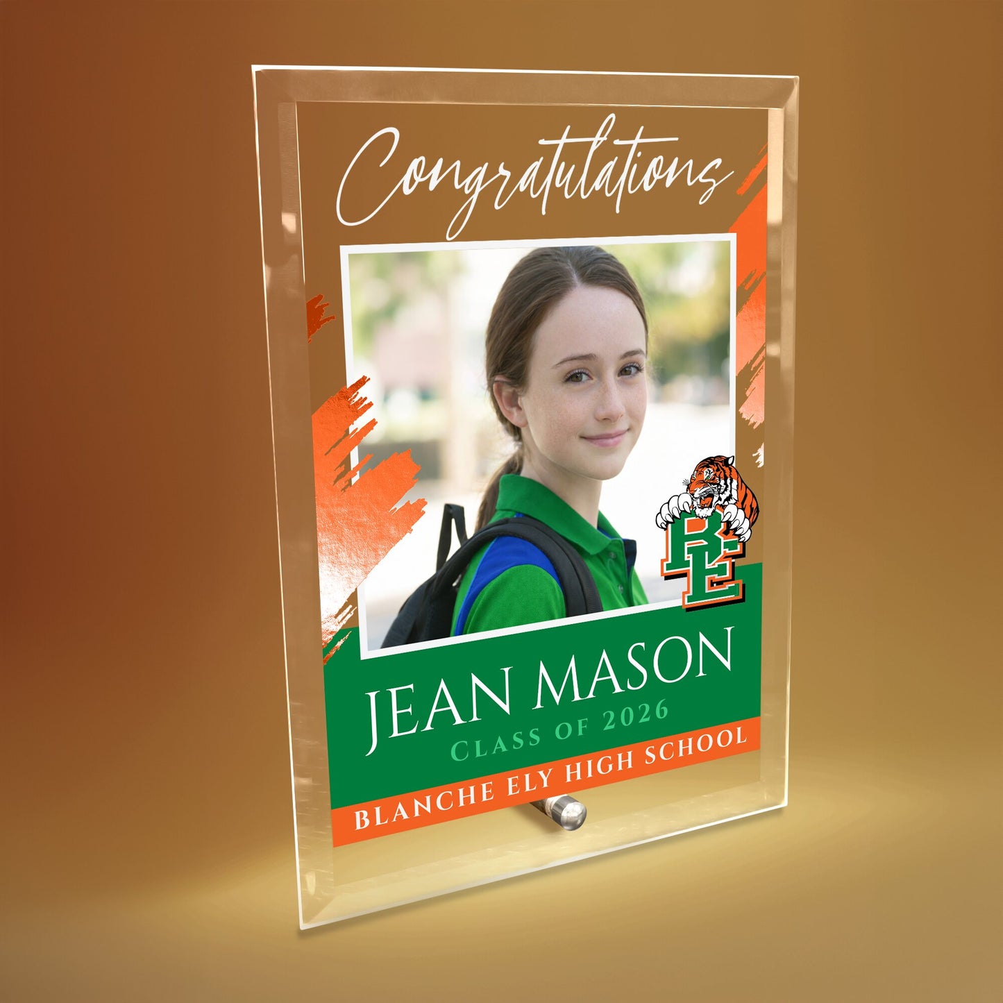 Blanche Ely High School Glass Plaque Design 5