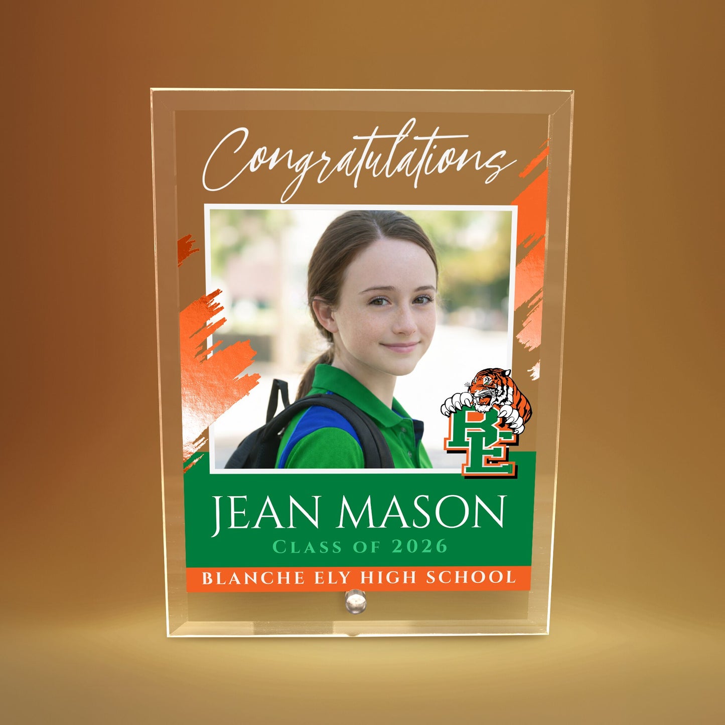 Blanche Ely High School Glass Plaque Design 5