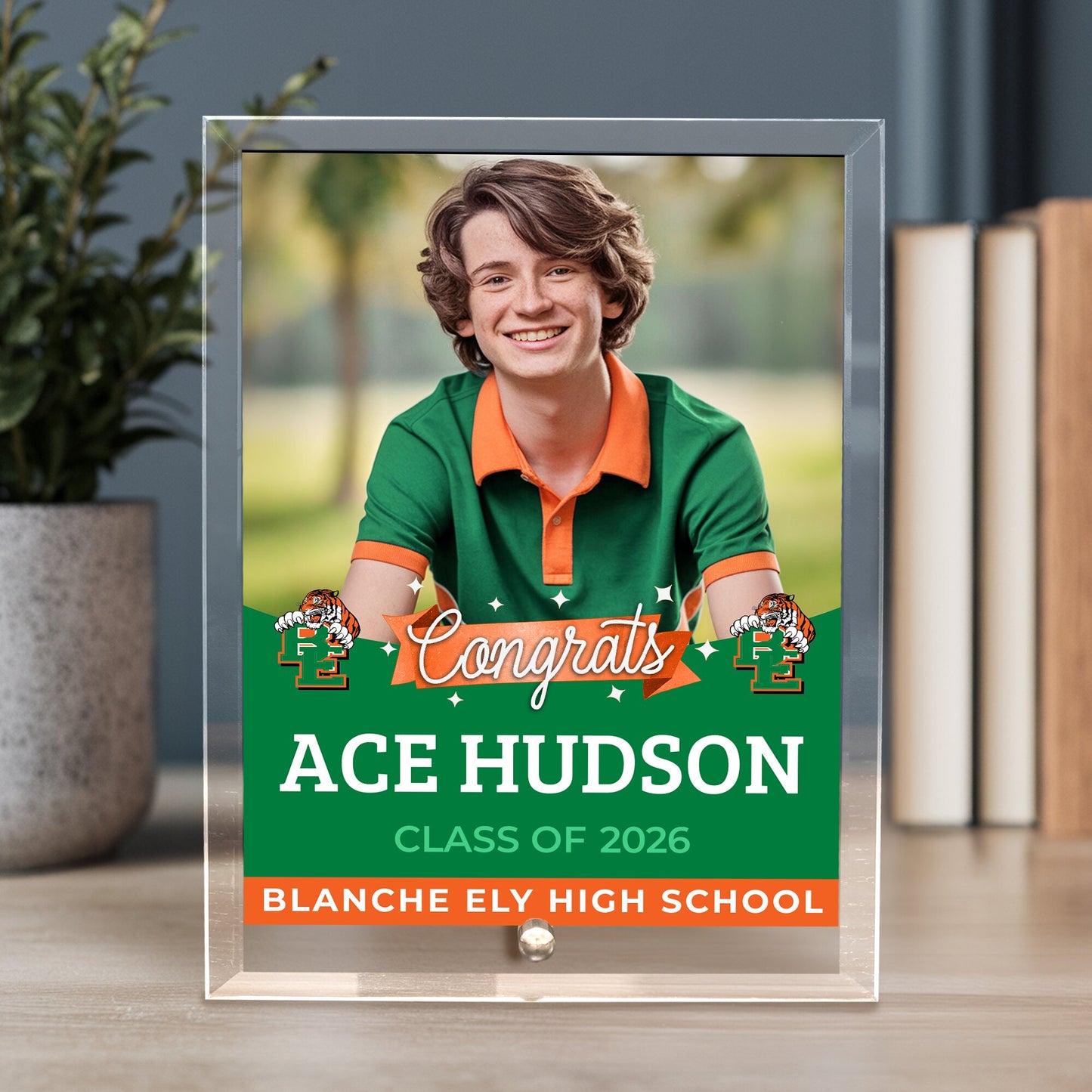 Blanche Ely High School Glass Plaque Design 6