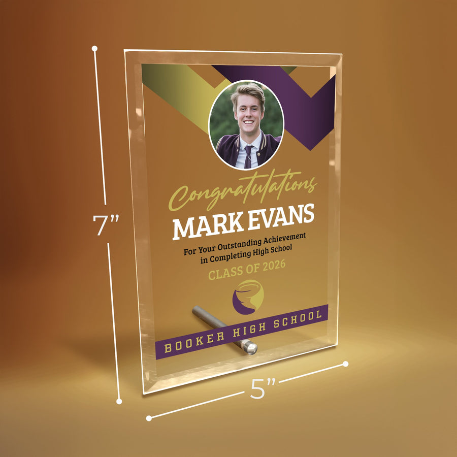 Booker High School Glass Plaque Design 1