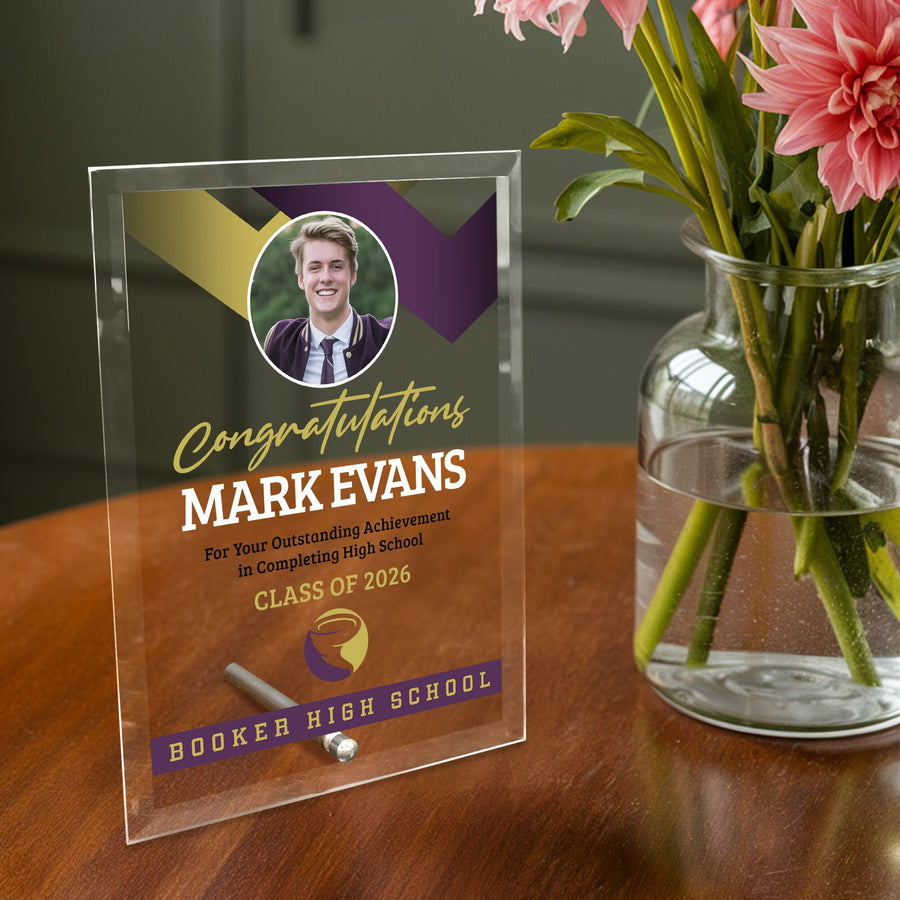 Booker High School Glass Plaque Design 1