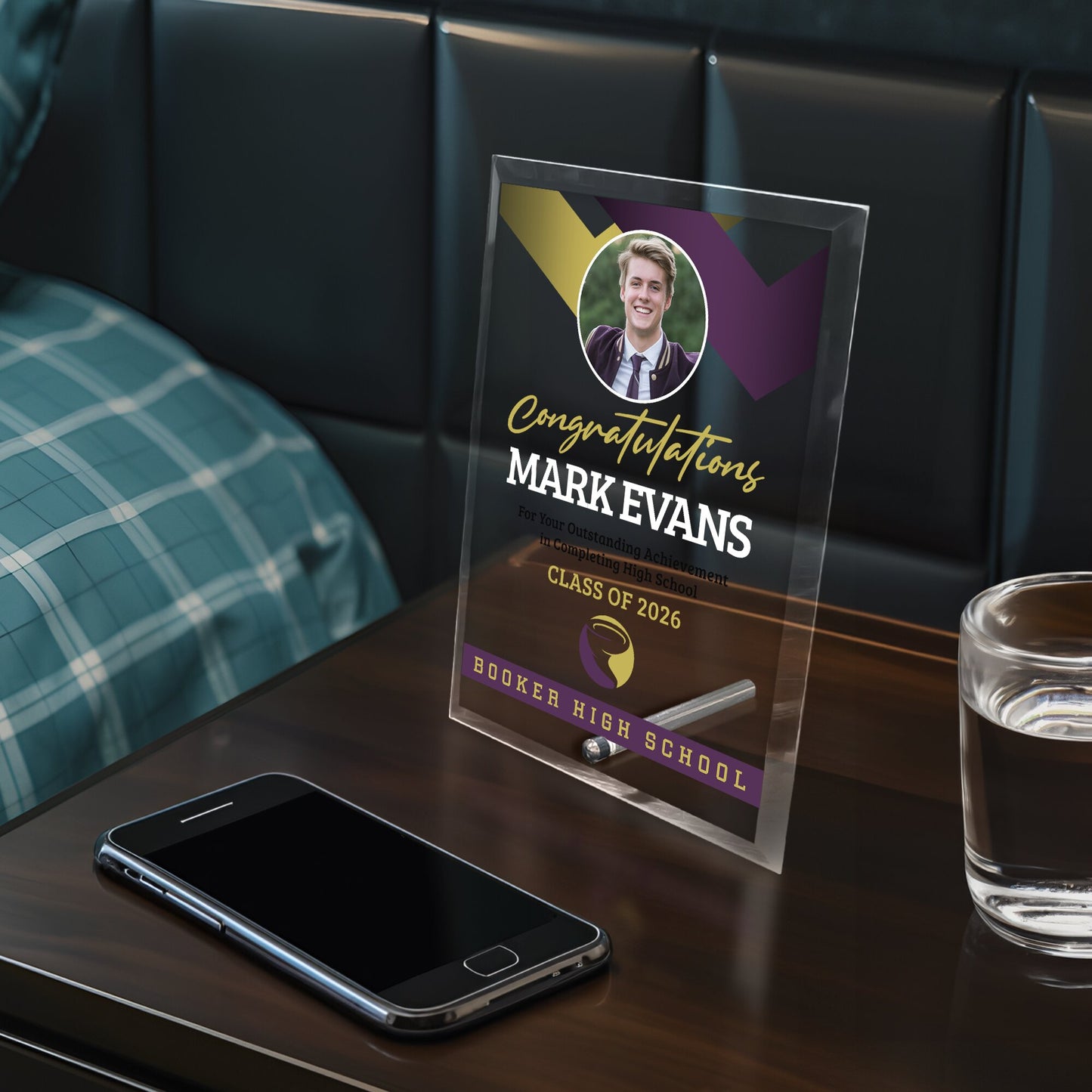 Booker High School Glass Plaque Design 1