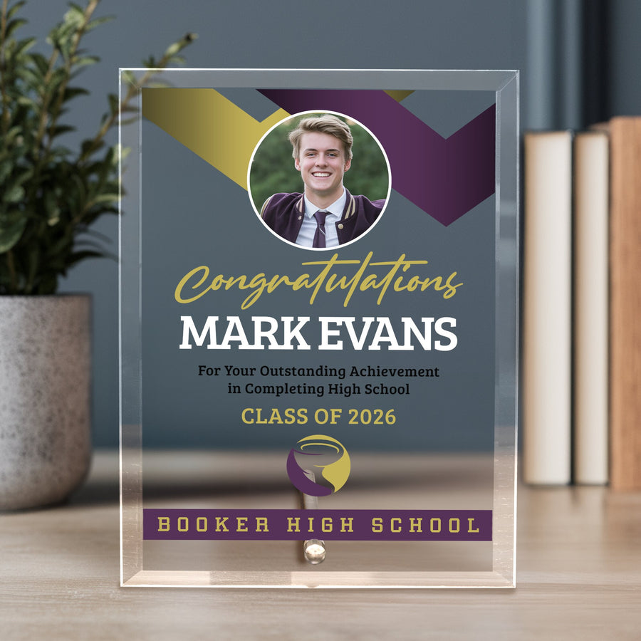 Booker High School Glass Plaque Design 1