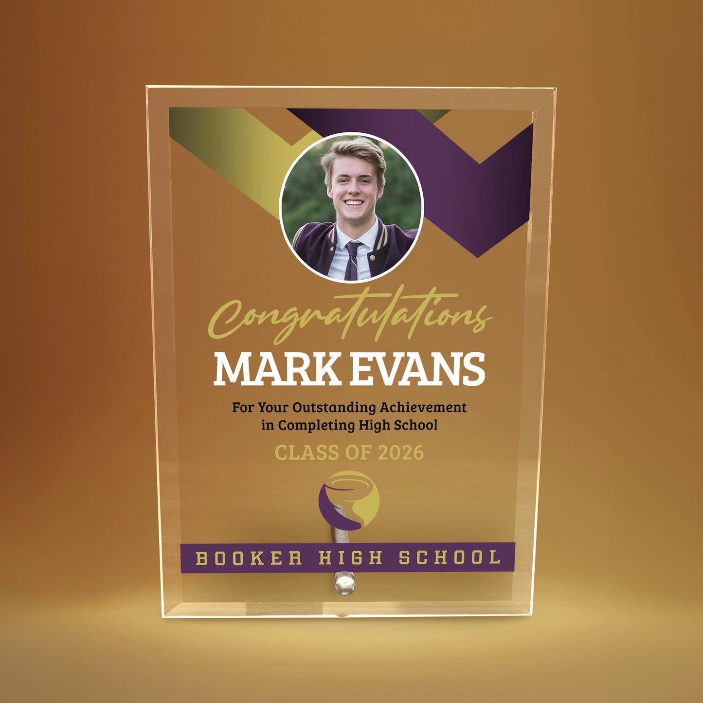 Booker High School Glass Plaque Design 1