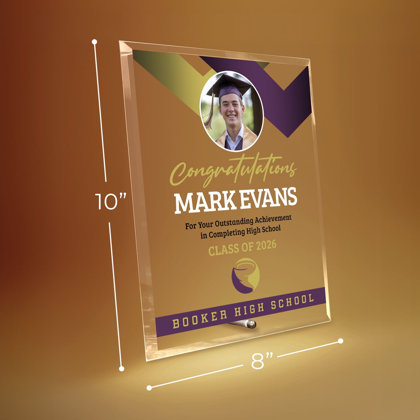 Booker High School Glass Plaque Design 1