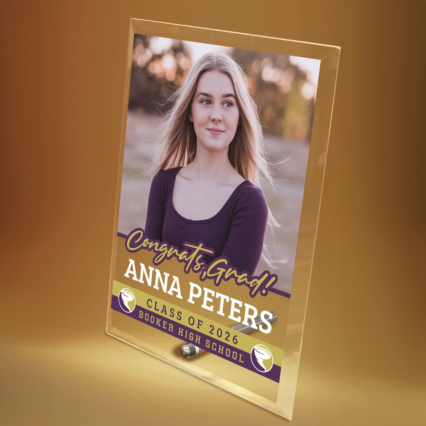 Booker High School Glass Plaque Design 2