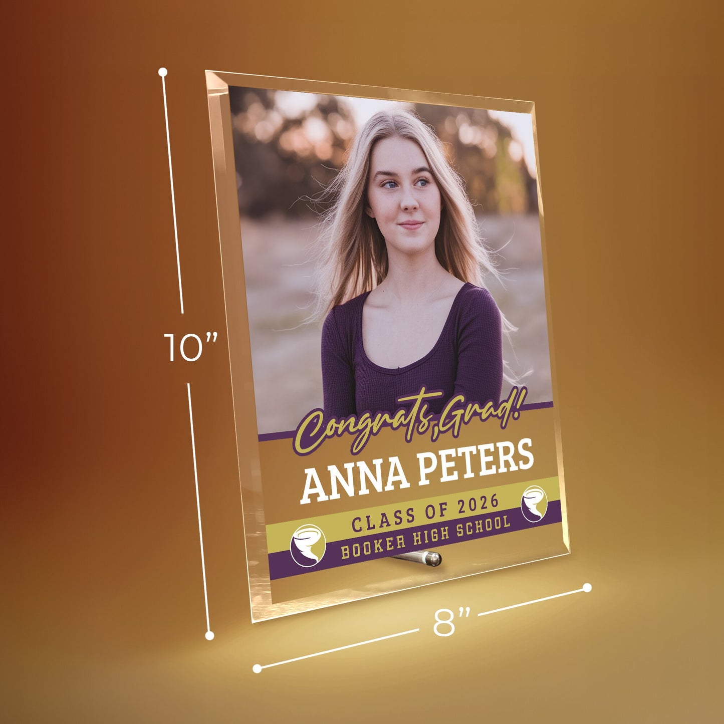 Booker High School Glass Plaque Design 2