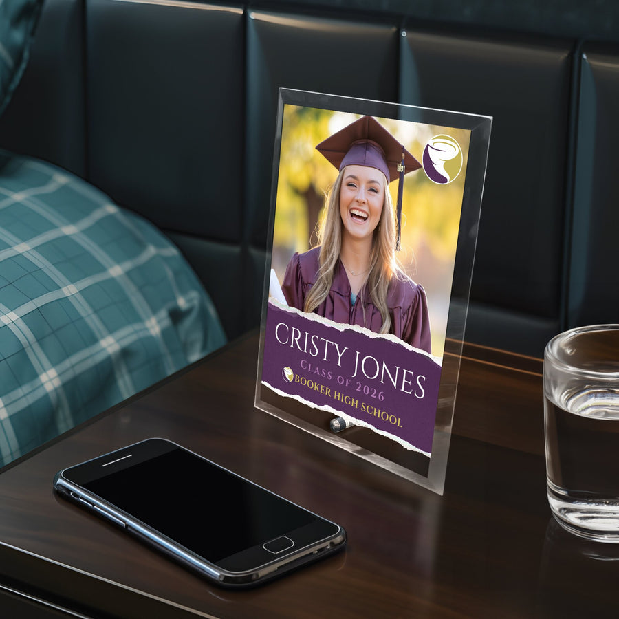 Booker High School Glass Plaque Design 3
