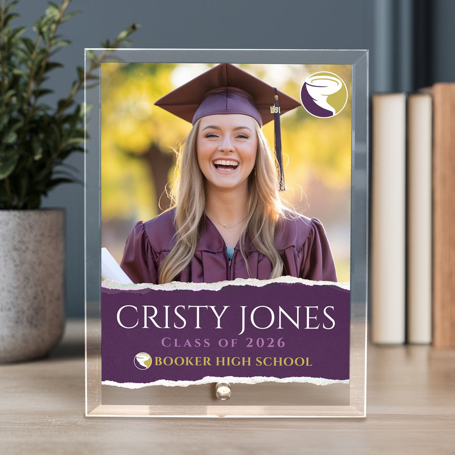 Booker High School Glass Plaque Design 3