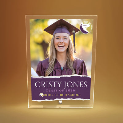 Booker High School Glass Plaque Design 3