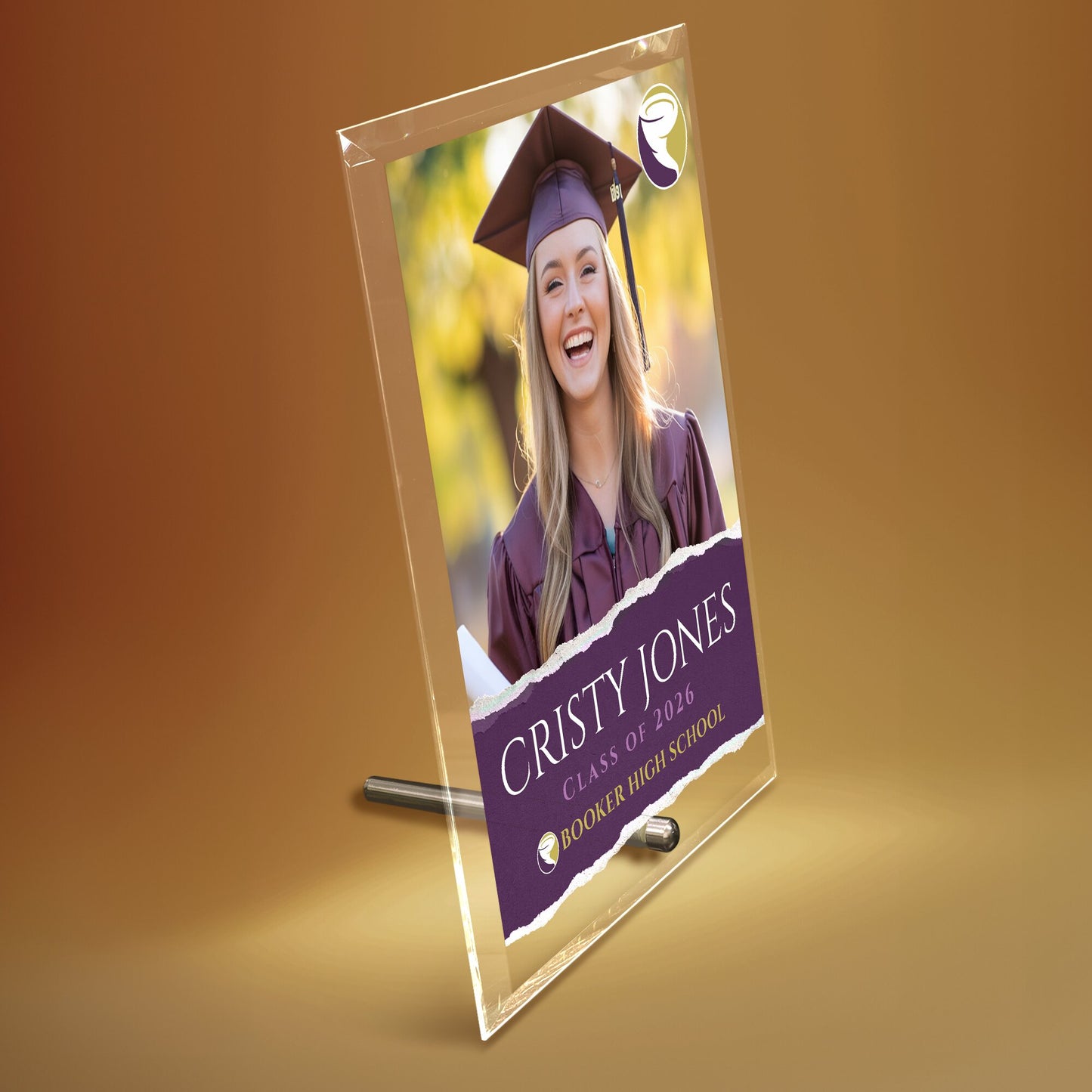 Booker High School Glass Plaque Design 3