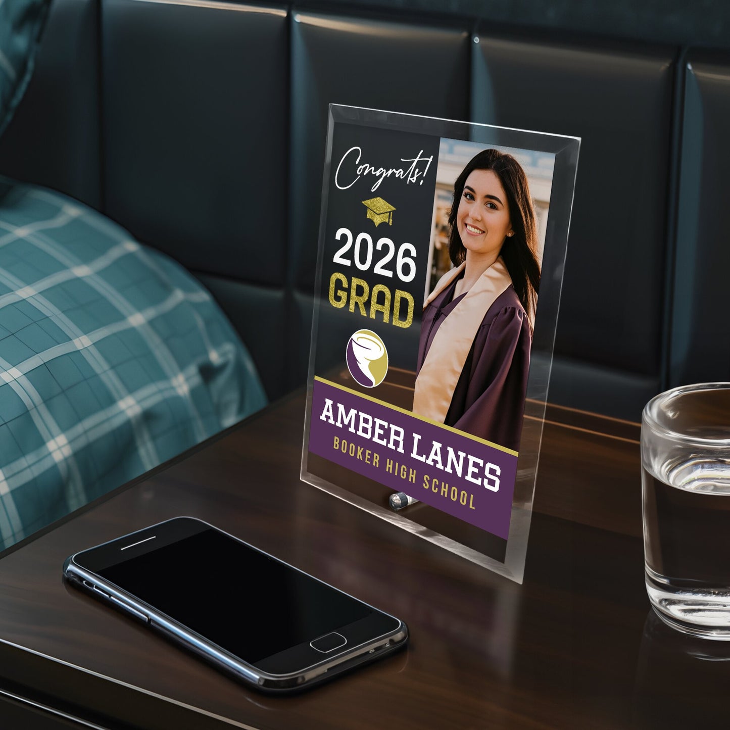 Booker High School Glass Plaque Design 4