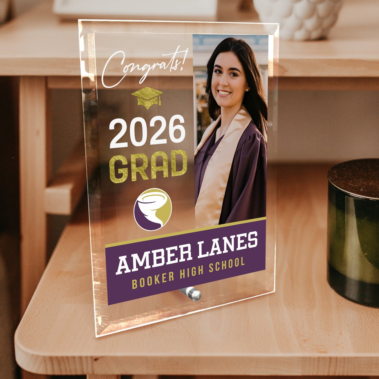 Booker High School Glass Plaque Design 4