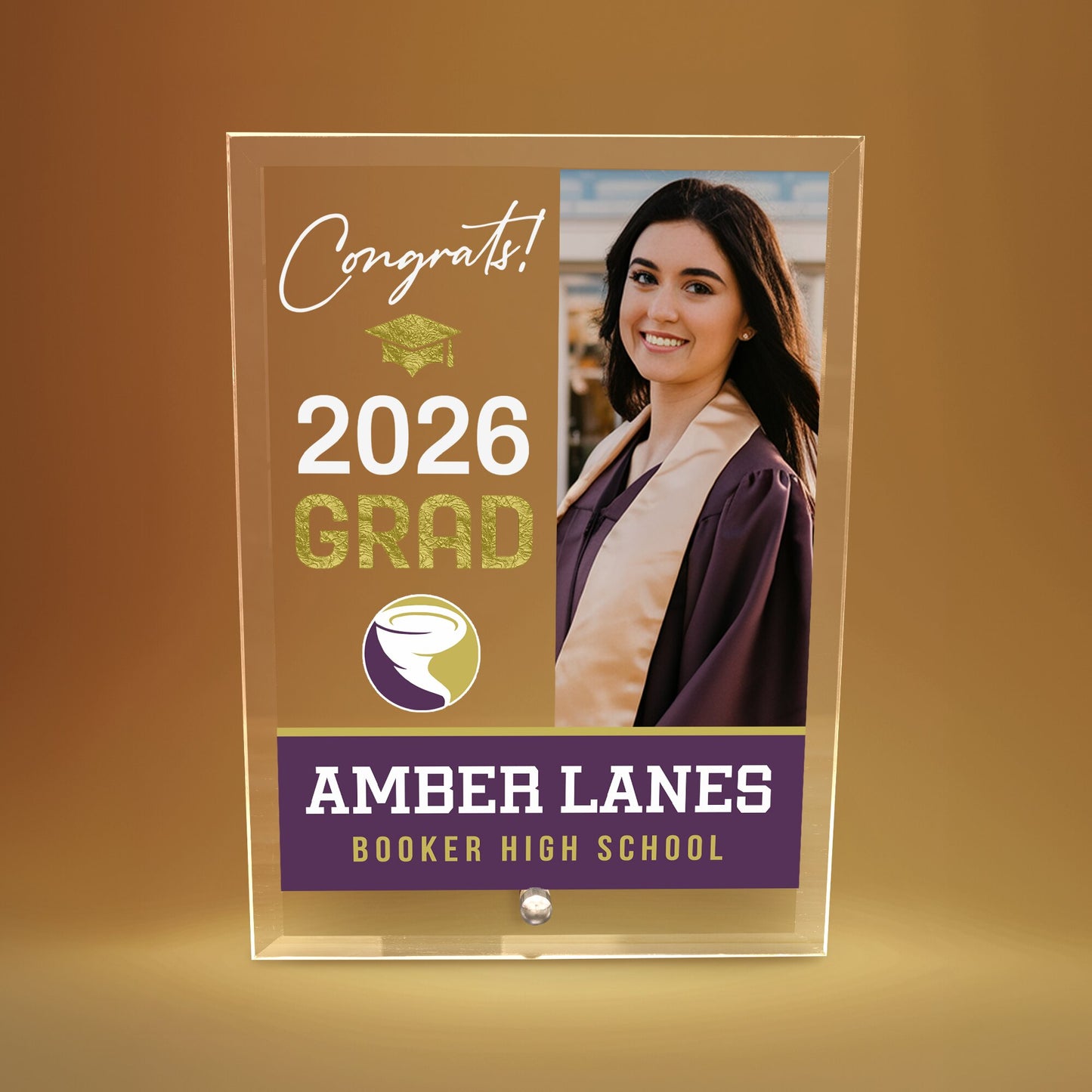Booker High School Glass Plaque Design 4