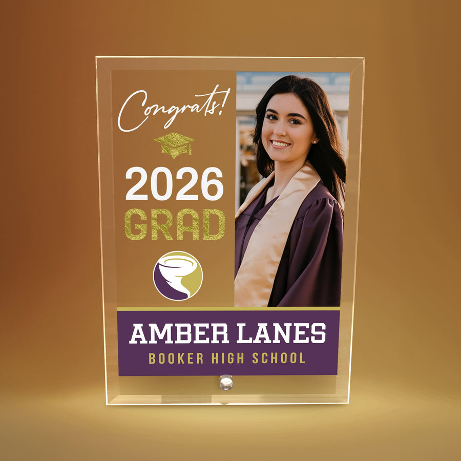 Booker High School Glass Plaque Design 4