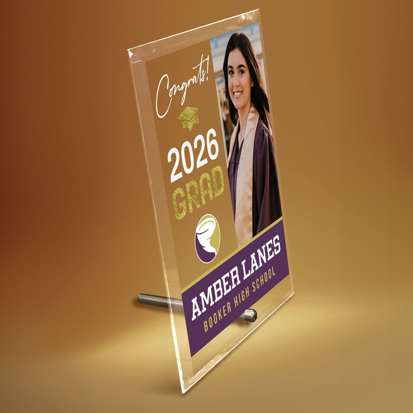 Booker High School Glass Plaque Design 4