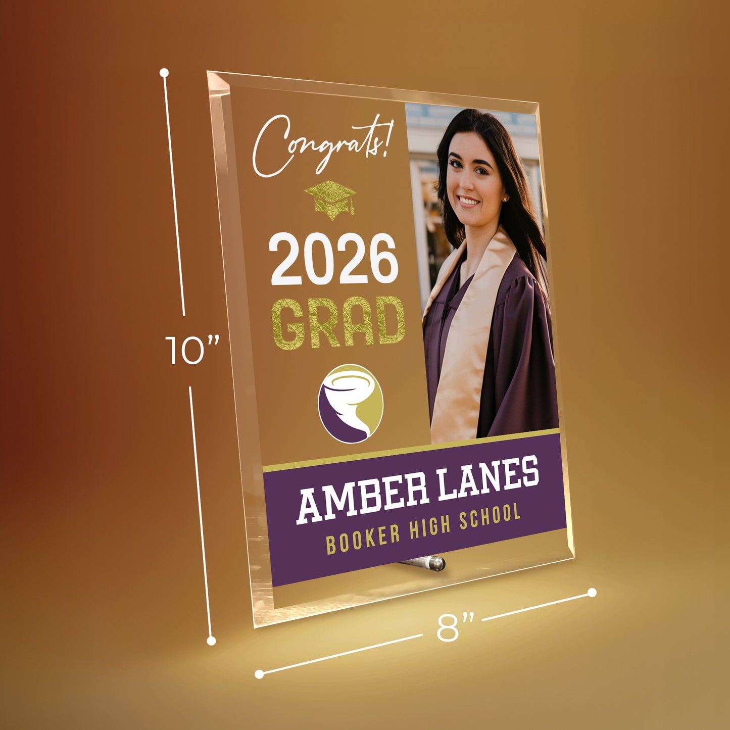 Booker High School Glass Plaque Design 4