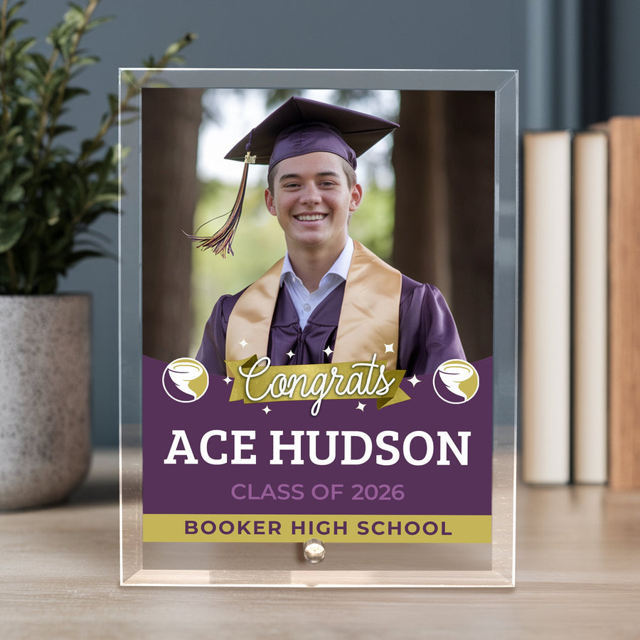 Booker High School Glass Plaque Design 6