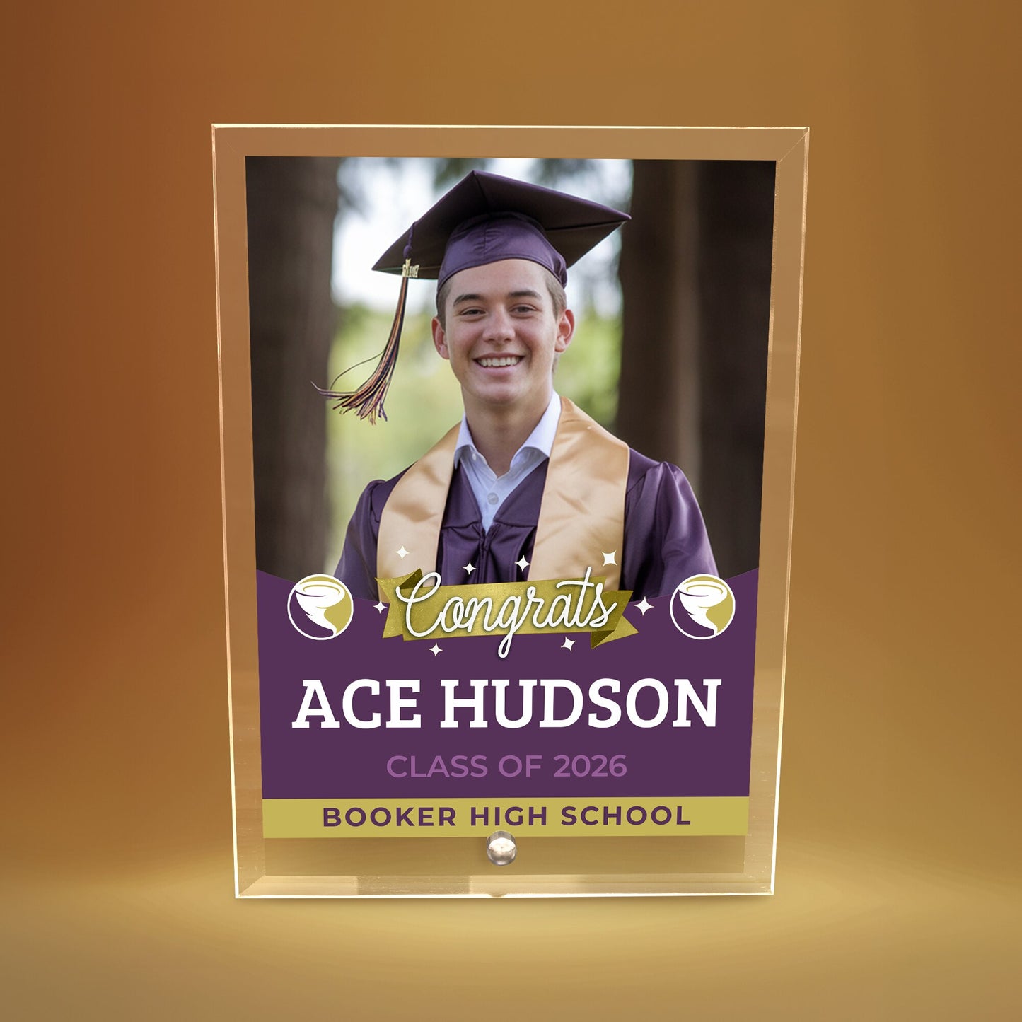 Booker High School Glass Plaque Design 6
