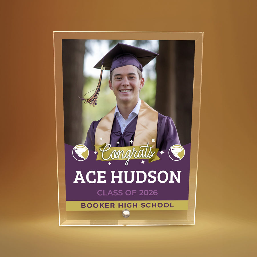 Booker High School Glass Plaque Design 6
