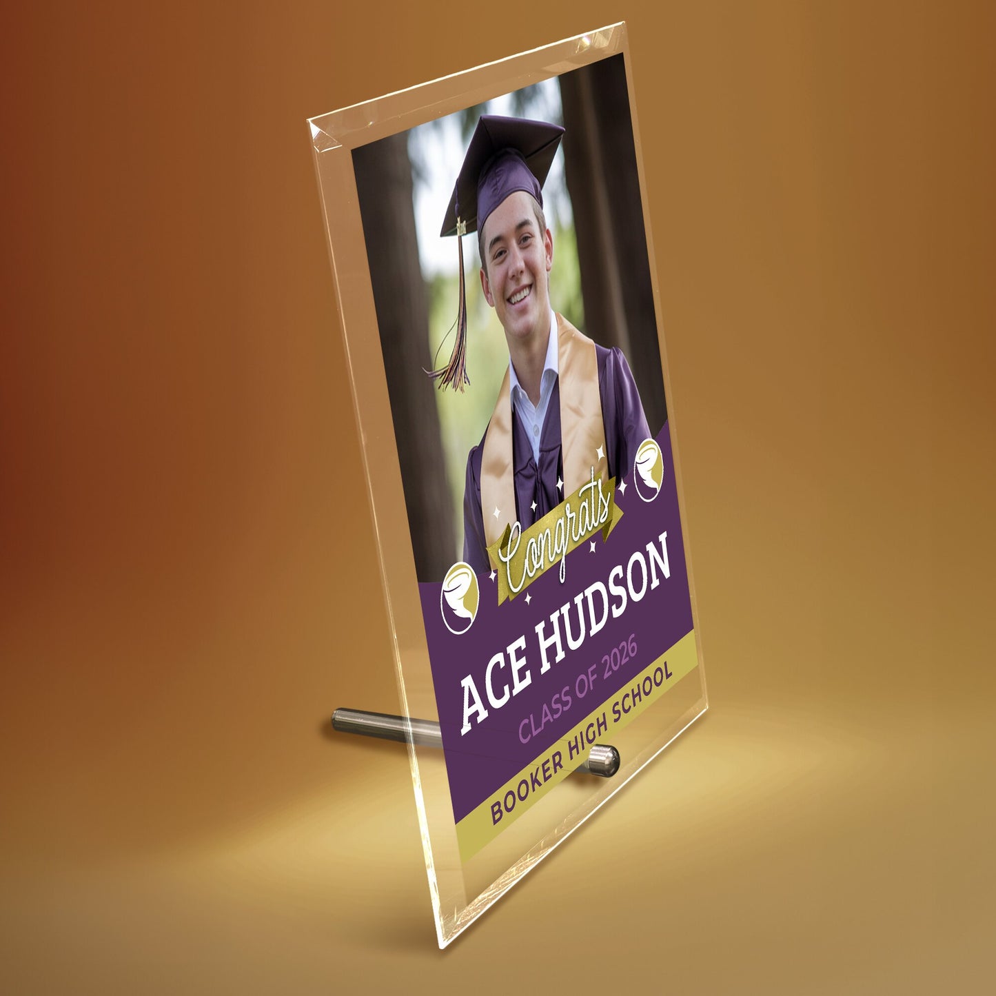 Booker High School Glass Plaque Design 6