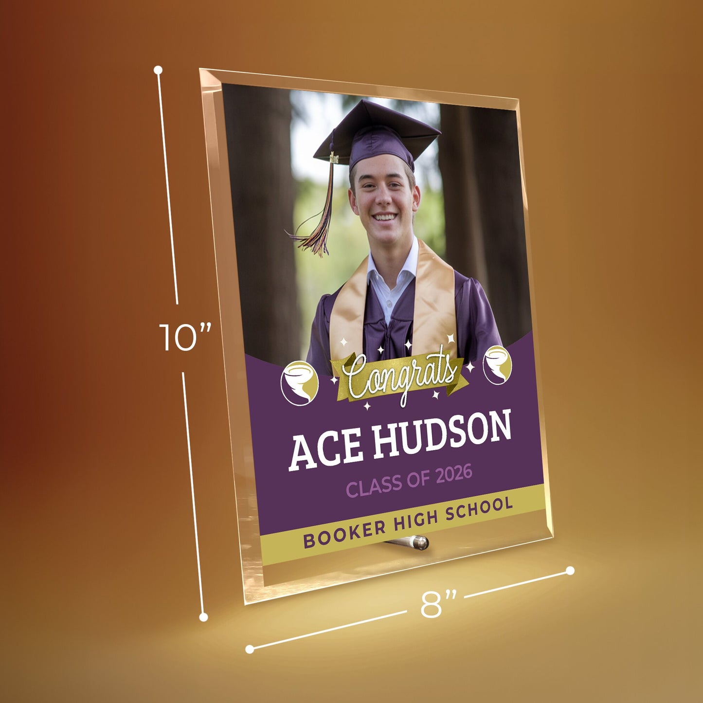 Booker High School Glass Plaque Design 6