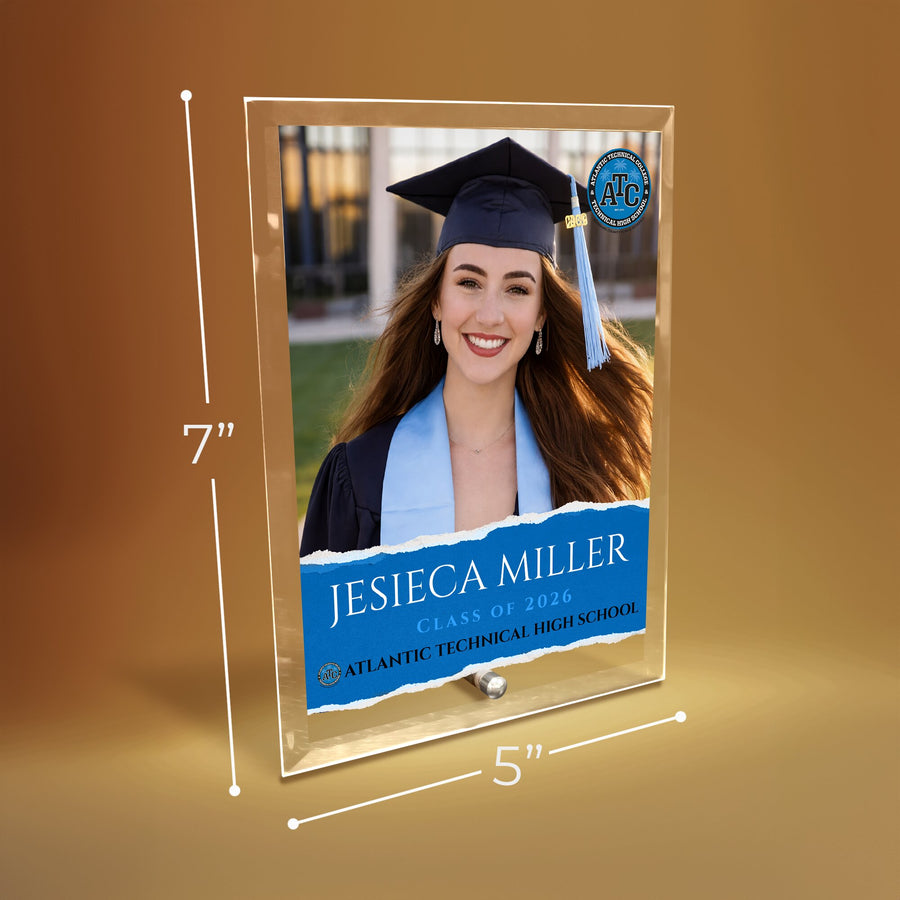 Atlantic Technical High School Glass Plaque Design 3
